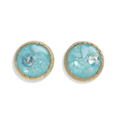 Round Blue Studs - Kate Koel