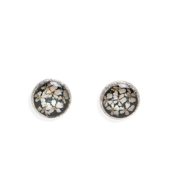 Round Flower Earrings in Silver - Kate Koel