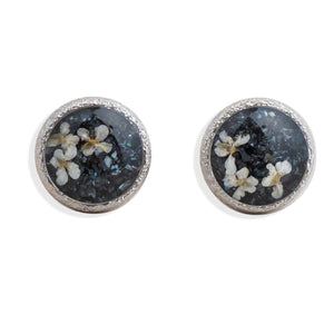 Round Flower Earrings in Silver - Kate Koel