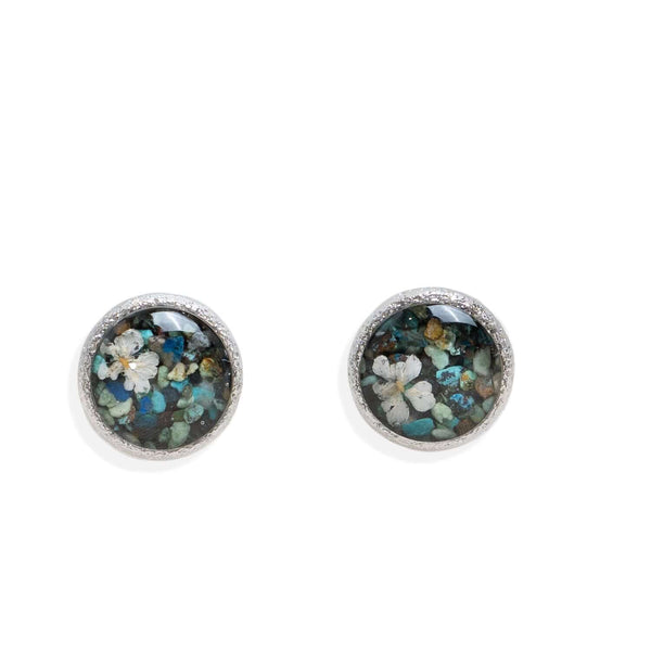 Round Flower Earrings in Silver - Kate Koel