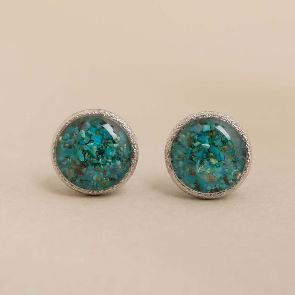 Round Flower Earrings in Silver - Kate Koel