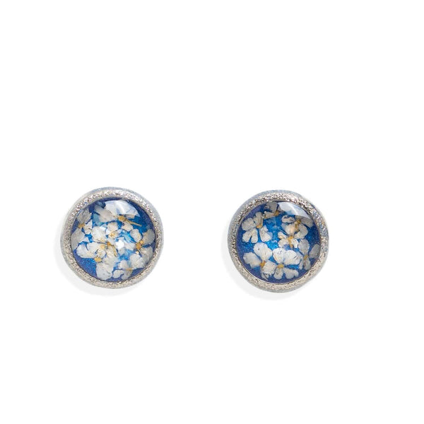 Round Flower Earrings in Silver - Kate Koel