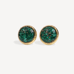 Round Malachite Earrings