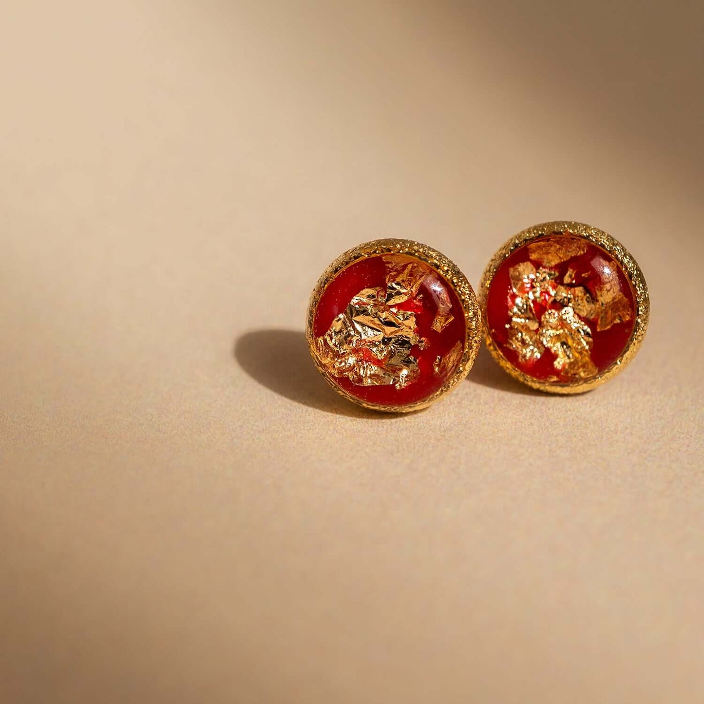 Round Shimmer Foils Stud Earrings - Kate Koel