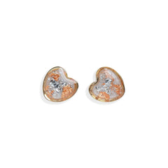 Sakura Small Heart Stud Earrings - Kate Koel