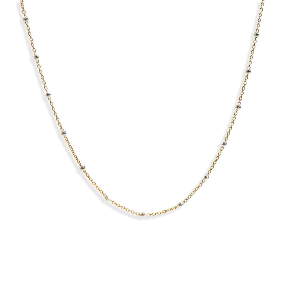 Silver Bead Gold Chain Necklace - Kate Koel