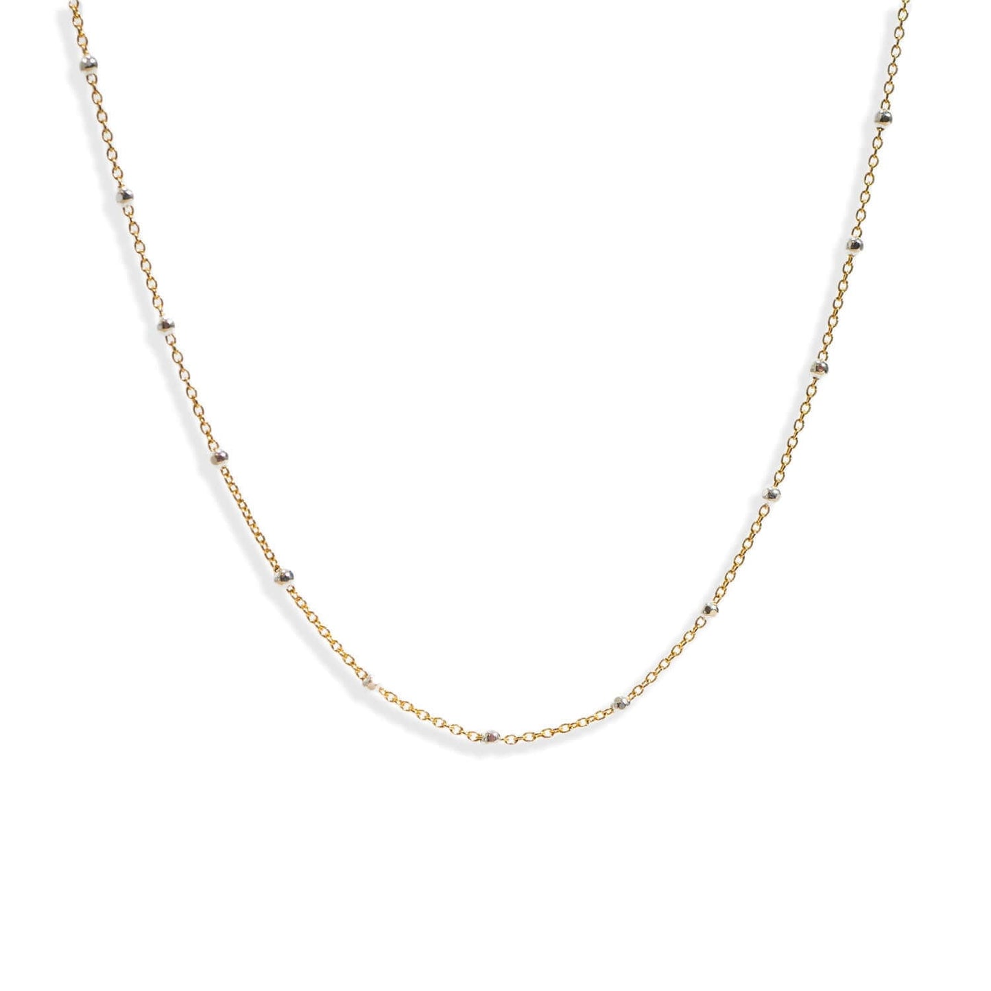 Silver Bead Gold Chain Necklace - Kate Koel