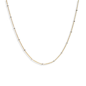 Silver Bead Gold Chain Necklace - Kate Koel