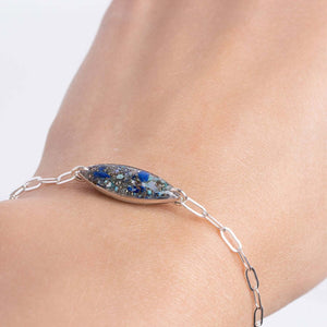 Silver Ocean Mix Oval Bracelet - Kate Koel