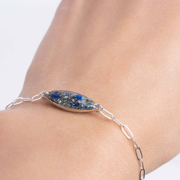 Silver Ocean Mix Oval Bracelet - Kate Koel