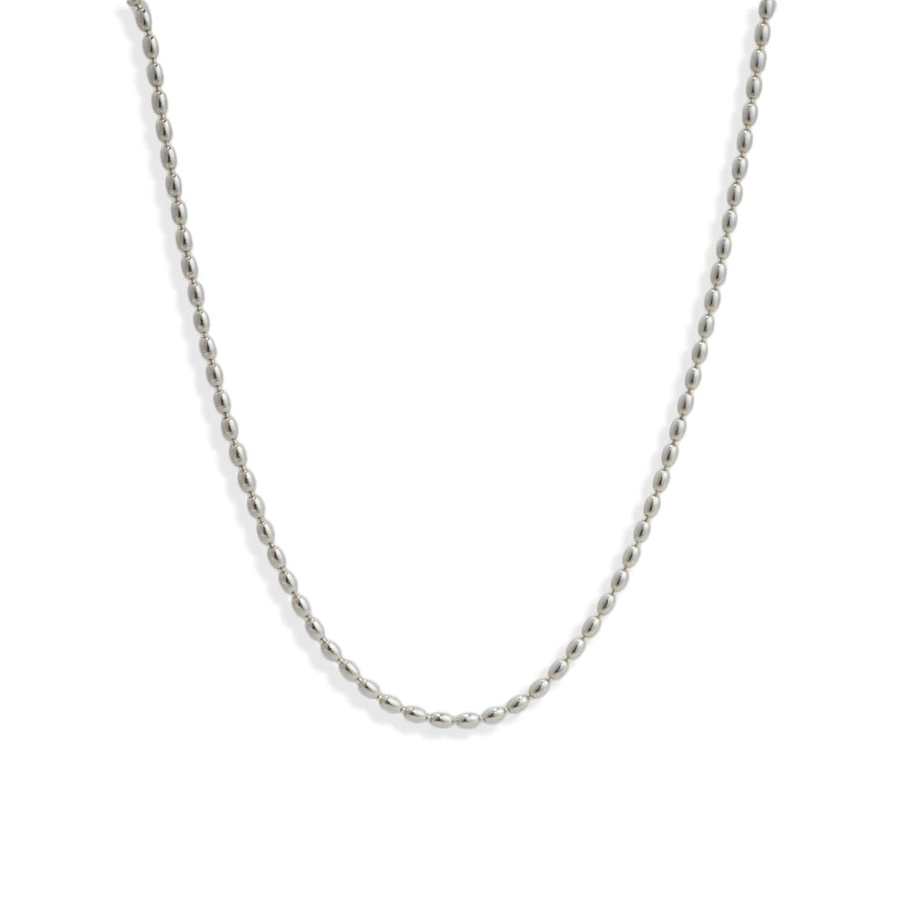 Silver Oval Bead Necklace - Kate Koel