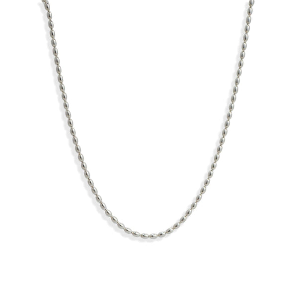 Silver Oval Bead Necklace - Kate Koel