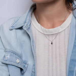 Silver Tiny Round Galaxy Necklace - Kate Koel