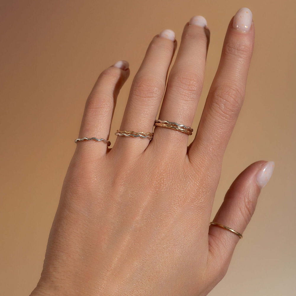 Silver Wavy Stacking Ring - Kate Koel