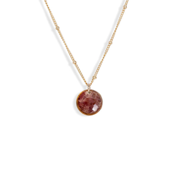 Small Circle Gem Necklace - Kate Koel