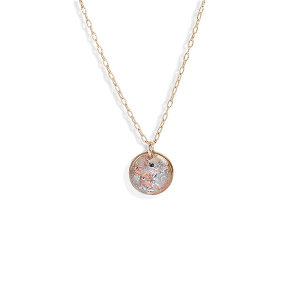 Small Circle Shimmering Necklace - Kate Koel