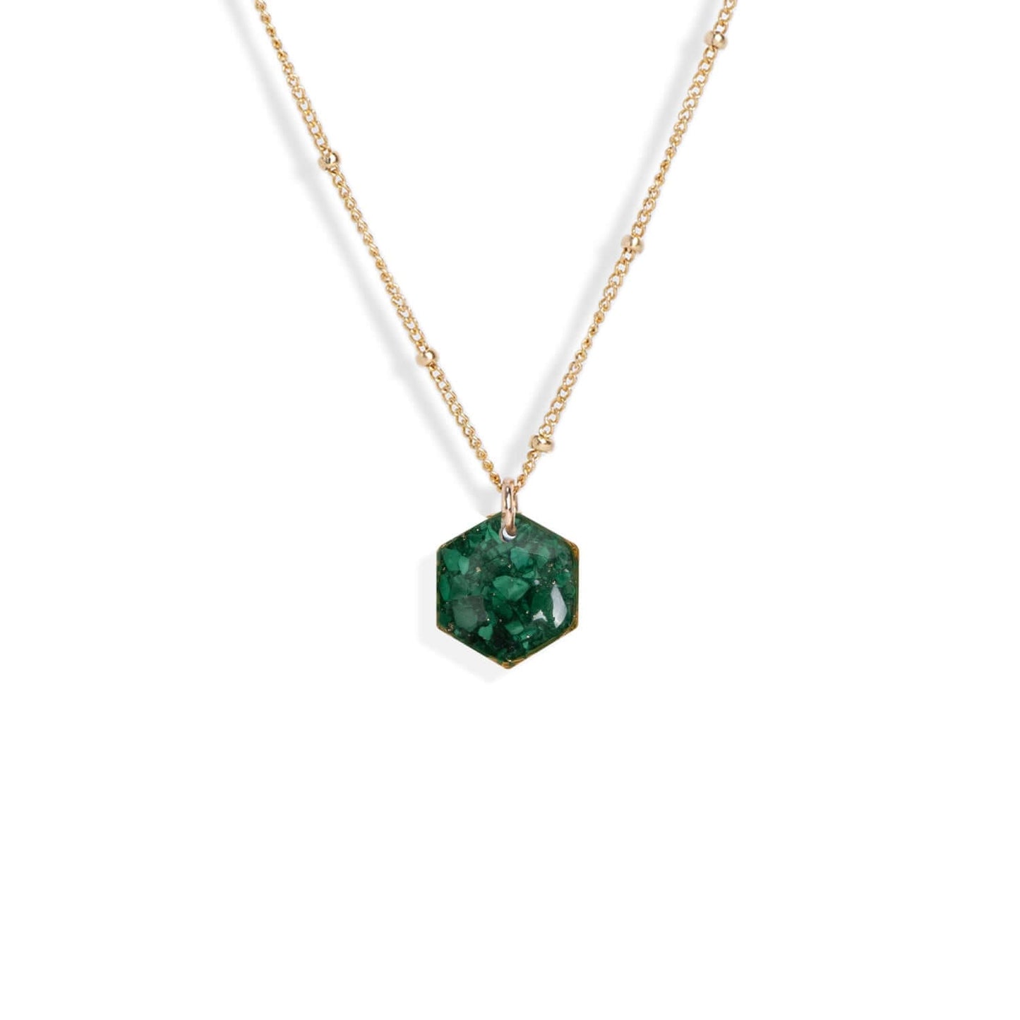 Small Green Hexagon Necklace - Kate Koel