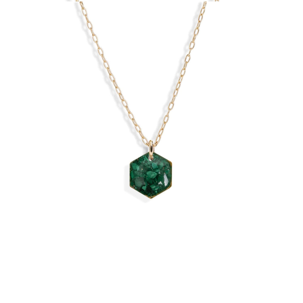 Small Green Hexagon Necklace - Kate Koel