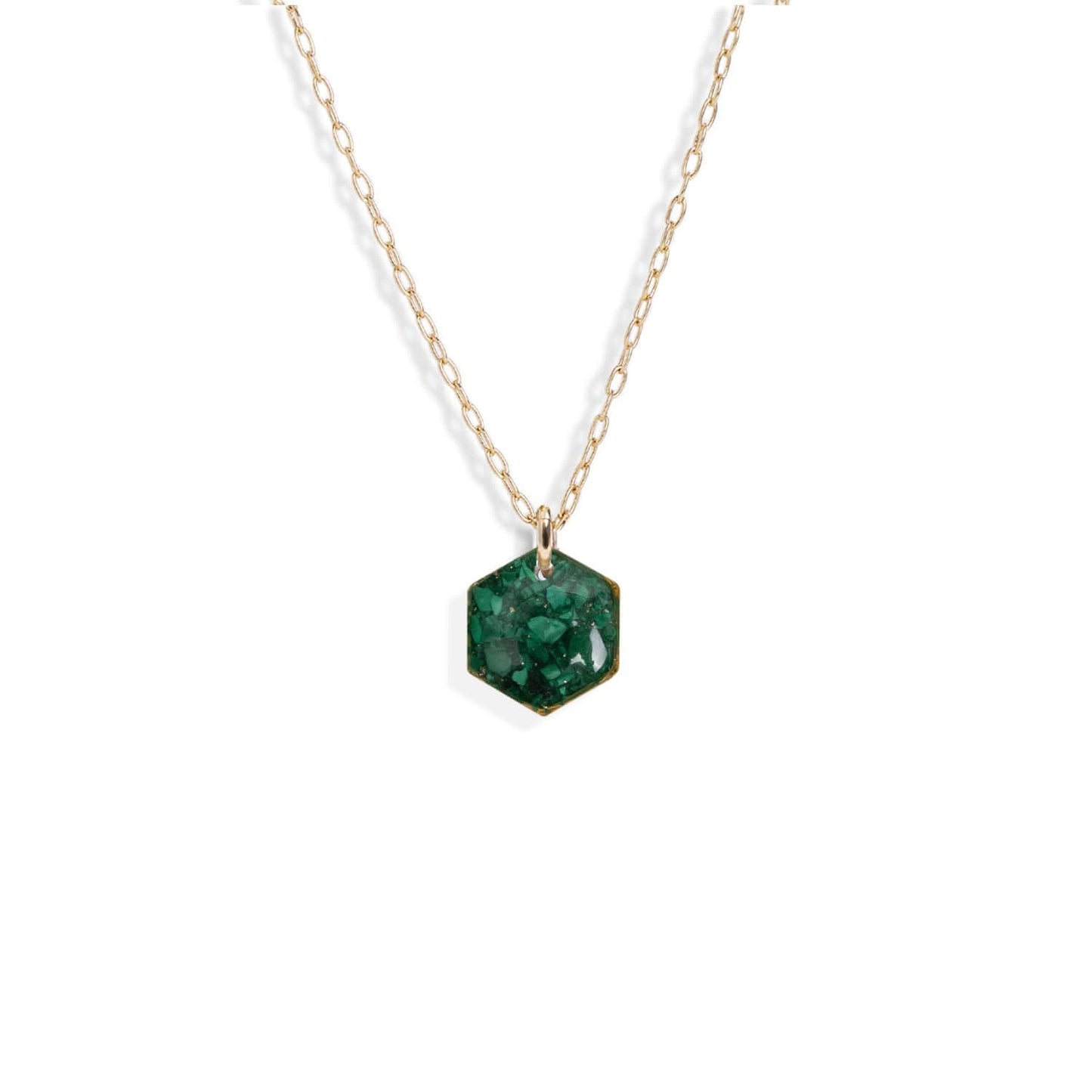 Small Green Hexagon Necklace - Kate Koel