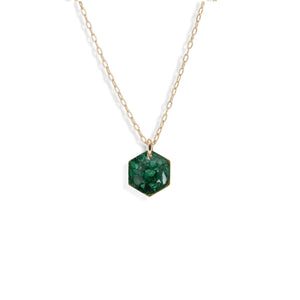 Small Green Hexagon Necklace - Kate Koel