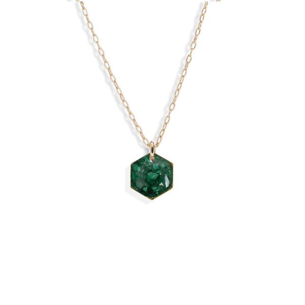 Small Green Hexagon Necklace - Kate Koel