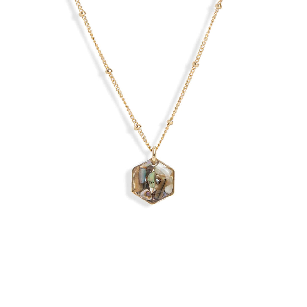 Small Hexagon Abalone Necklace - Kate Koel