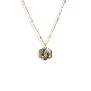 Small Hexagon Abalone Necklace - Kate Koel