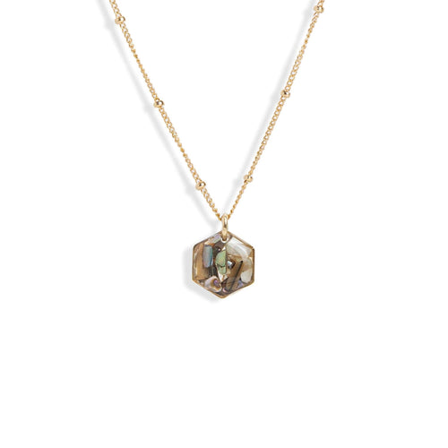Small Hexagon Abalone Necklace - Kate Koel
