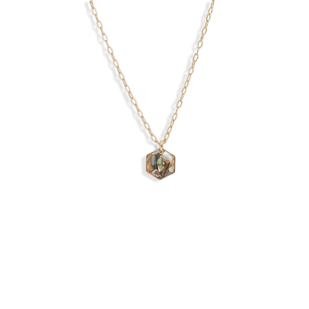 Small Hexagon Abalone Necklace - Kate Koel