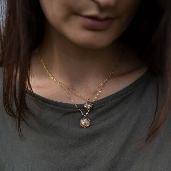 Small Hexagon Fall Necklace - Kate Koel