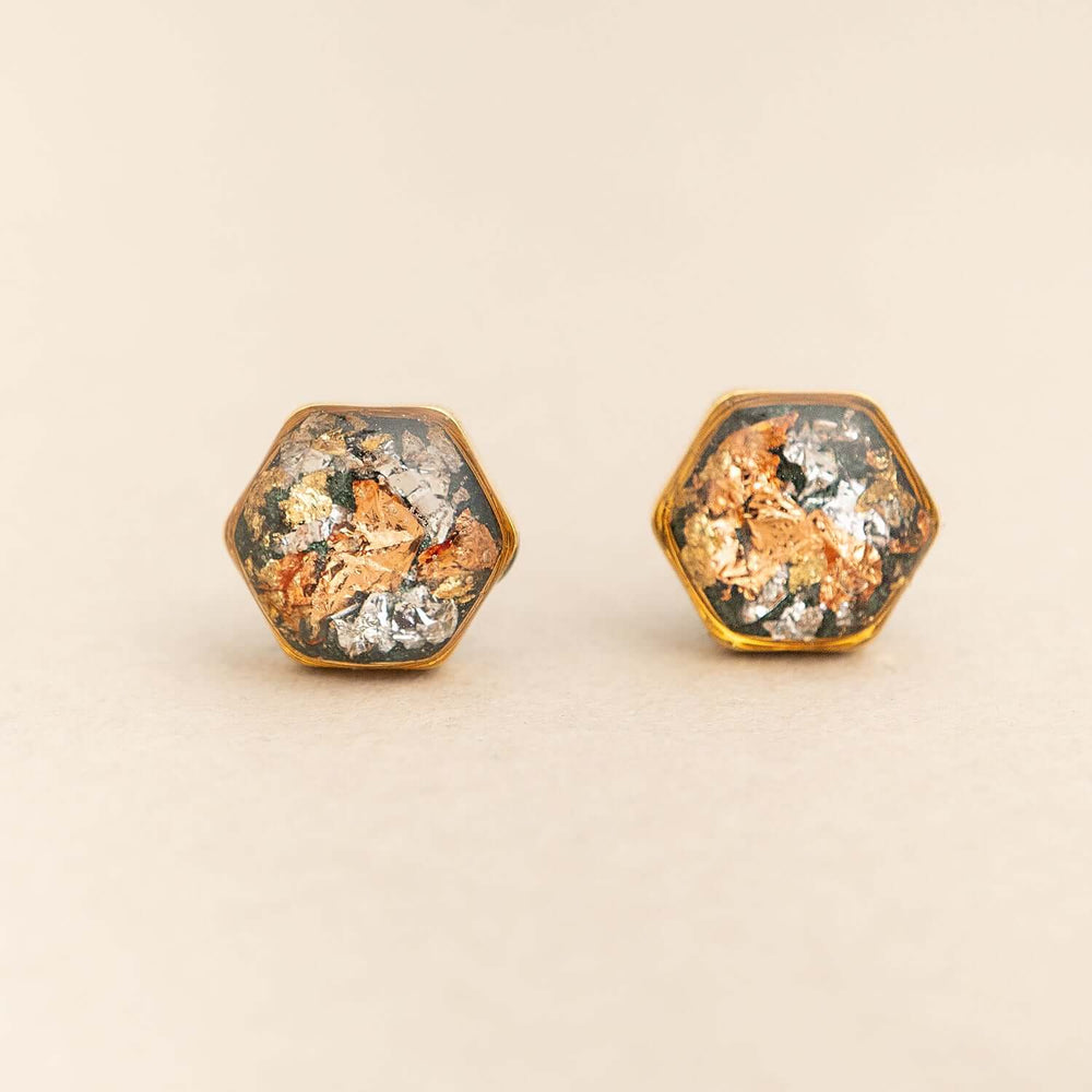 Small Hexagon Fall Studs - Kate Koel