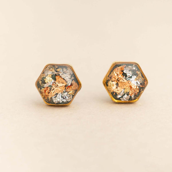 Small Hexagon Fall Studs - Kate Koel