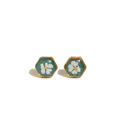 Small hexagon flower earrings - Kate Koel