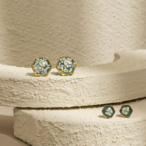 Small hexagon flower earrings - Kate Koel