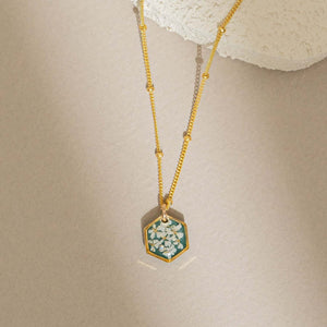 Small Hexagon Flower Necklace - Kate Koel