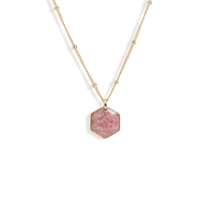 Small Hexagon Gem Necklace - Kate Koel