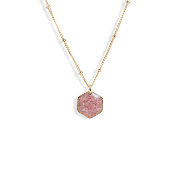 Small Hexagon Gem Necklace - Kate Koel