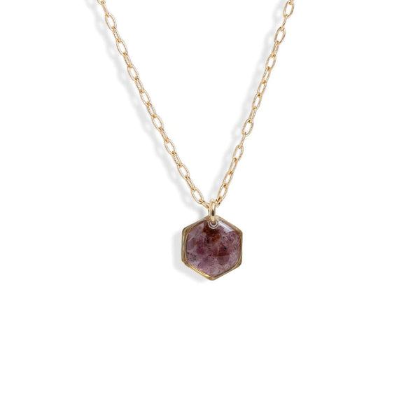 Small Hexagon Gem Necklace - Kate Koel