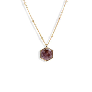 Small Hexagon Gem Necklace - Kate Koel