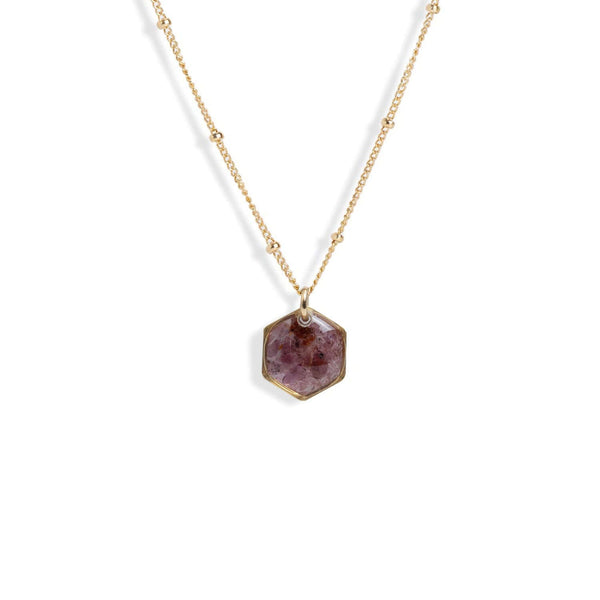 Small Hexagon Gem Necklace - Kate Koel
