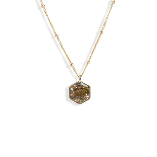 Small Hexagon Gem Necklace - Kate Koel