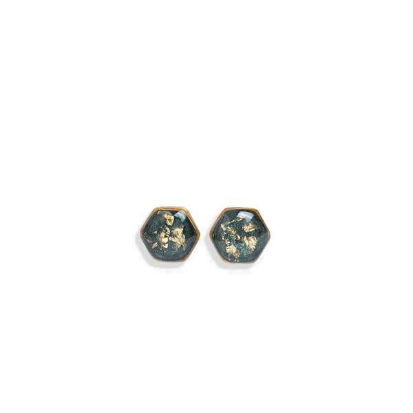 Small hexagon shimmer earrings - Kate Koel
