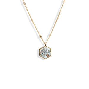 Small Shimmer Foils Hexagon Necklace - Kate Koel