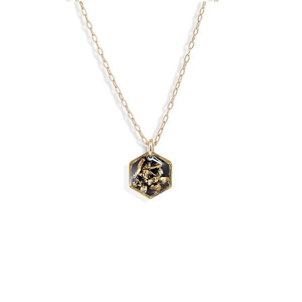 Small Shimmer Foils Hexagon Necklace - Kate Koel