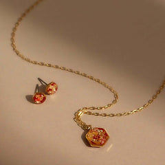 Small Shimmer Foils Hexagon Necklace - Kate Koel