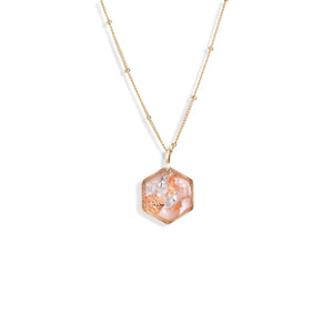 Small Shimmer Foils Hexagon Necklace - Kate Koel