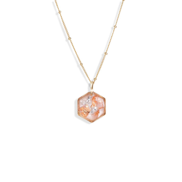 Small Shimmer Foils Hexagon Necklace - Kate Koel