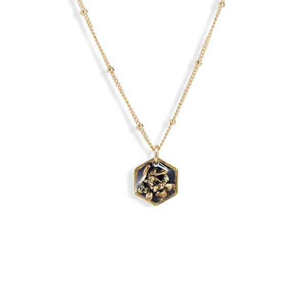 Small Shimmer Foils Hexagon Necklace - Kate Koel