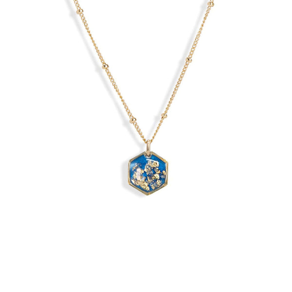 Small Shimmer Foils Hexagon Necklace - Kate Koel