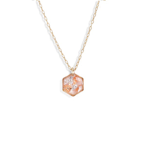 Small Shimmer Foils Hexagon Necklace - Kate Koel